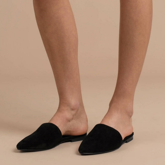NEW SHEIN Celica Black Vegan Suede Pointed Toe Slip On Mule Size 6.5 - Picture 2 of 12